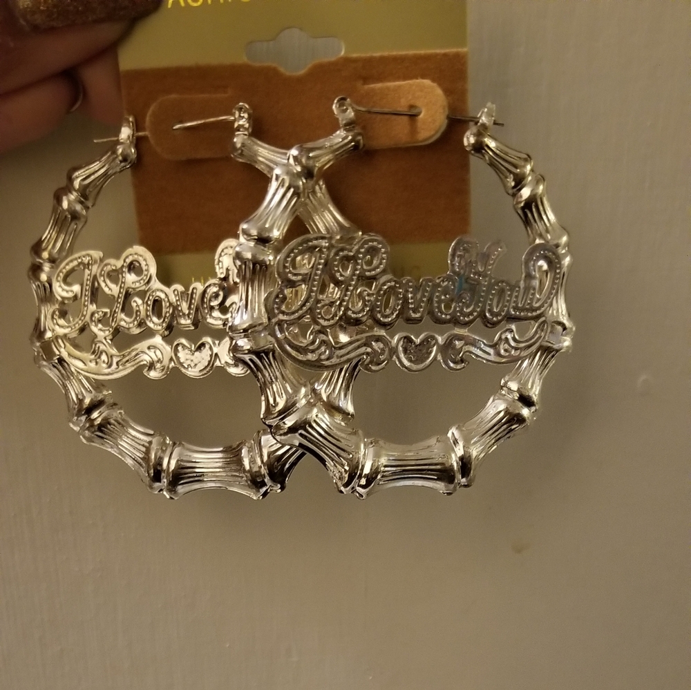 I LOVE YOU Stylish Hoop earrings